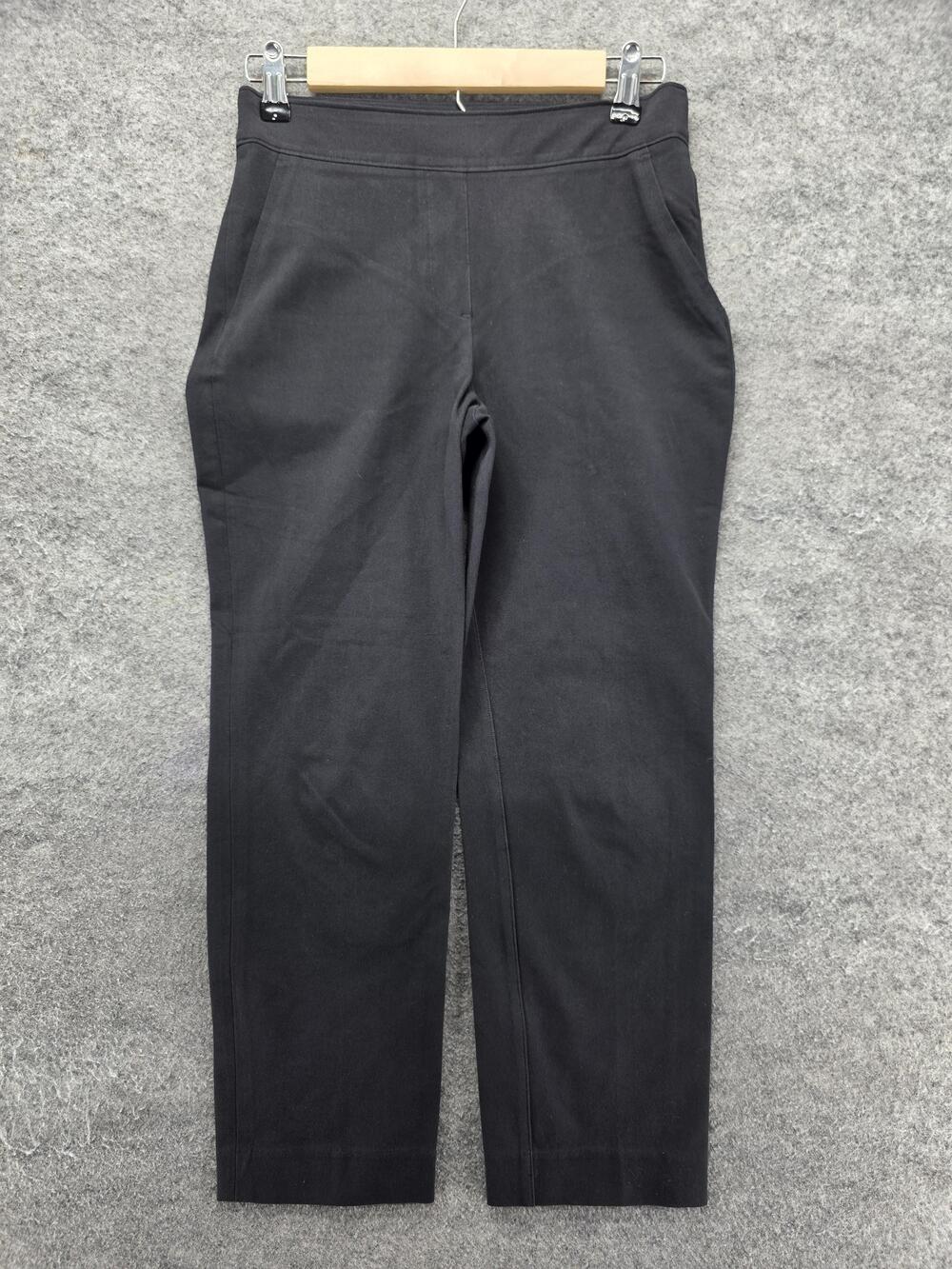 Spanx Pants Womens S Black Ponte Ankle Slim Shaping Pockets Pull On 24 In